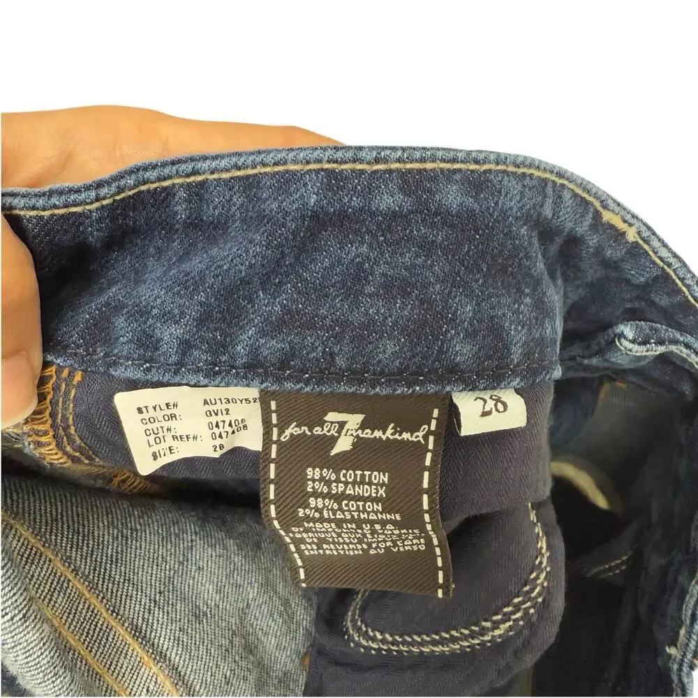 NWT 7 For All Mankind A Pocket Flare‎ Distressed Jeans Women’s Size 28